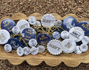 Navy Game Day Buttons