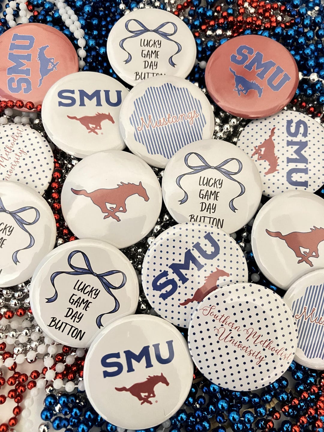 SMU Game Day Buttons - Etsy