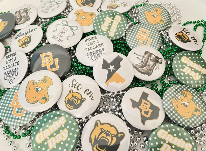 Baylor Game Day Buttons - Etsy