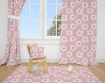 Daisy Nursery Curtains, Kids Room Decor