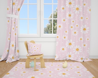 Daisy Nursery Curtains, Kids Room Decor