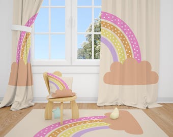 Rainbow Nursery Curtains, Kids Room Decor