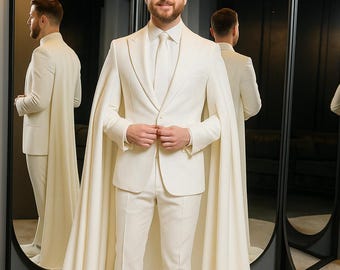 Elegant Men’s Wedding Tux with Cape