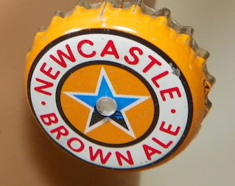 Beer earrings, handmade from old bottle caps
