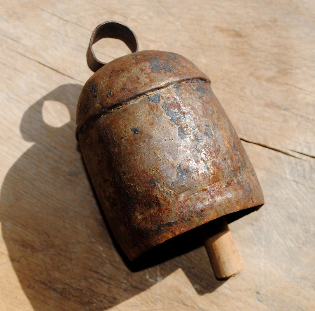 Antique Cow Bell With Original Wood Clapper ( Beautiful Sound ) - Etsy