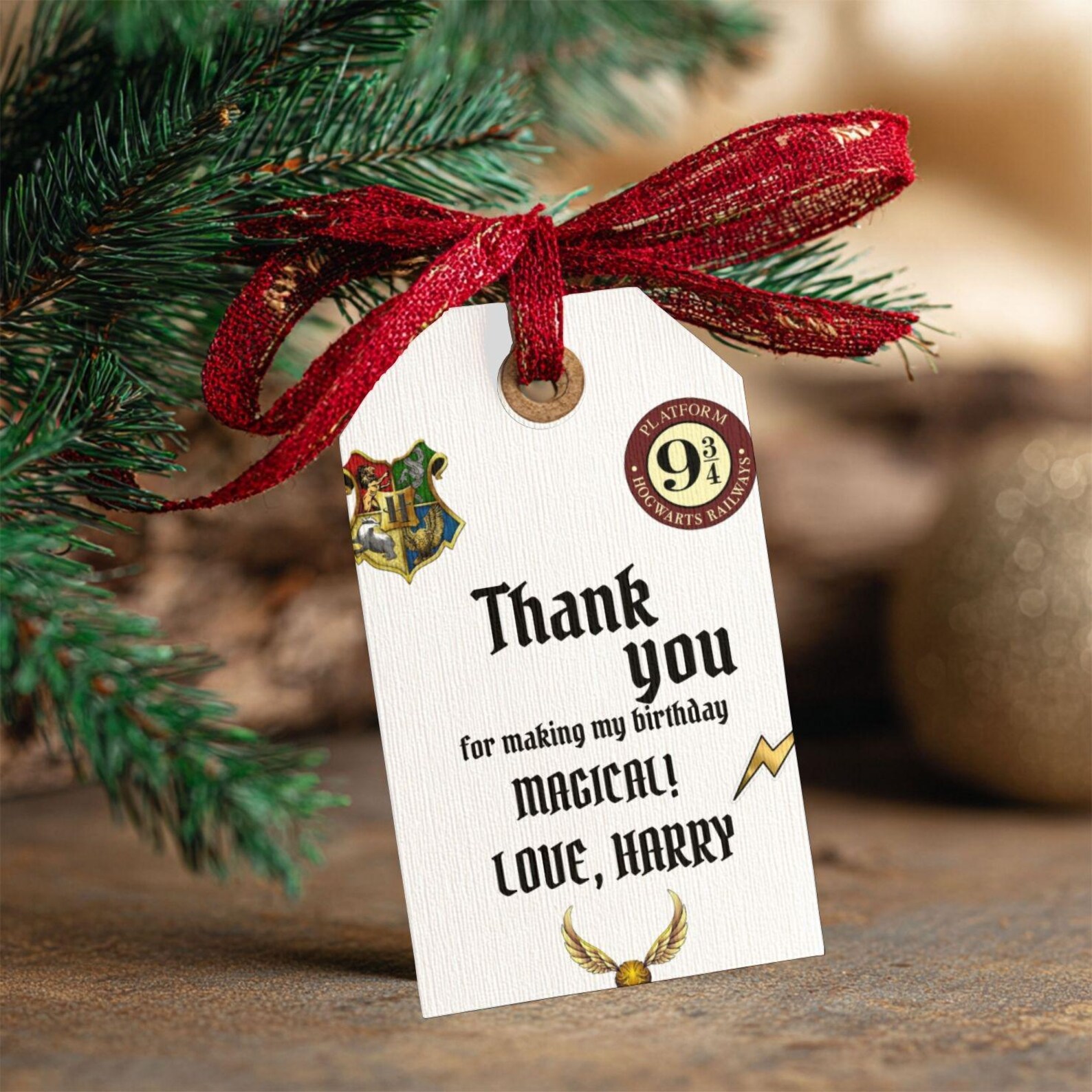 Thanks Fg Editable Wizard Birthday Thank You Card With Photo (2x3.5 Inch ...