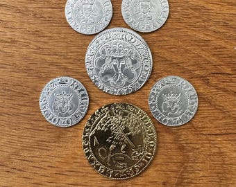 Juego de monedas de reproducción de la Guerra de las Rosas
