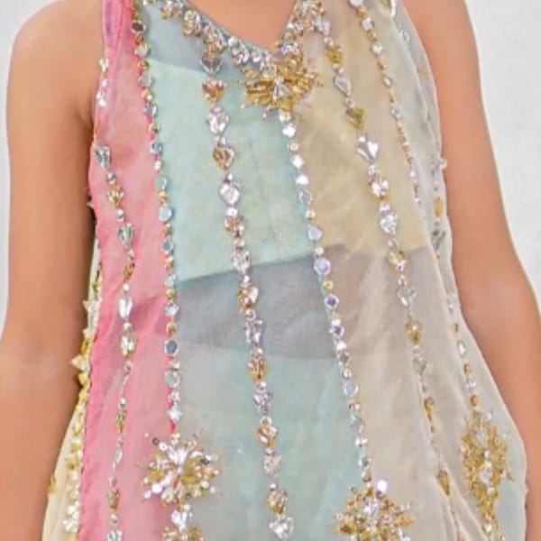 Kids Purple Gharara Outfit with Gota Work