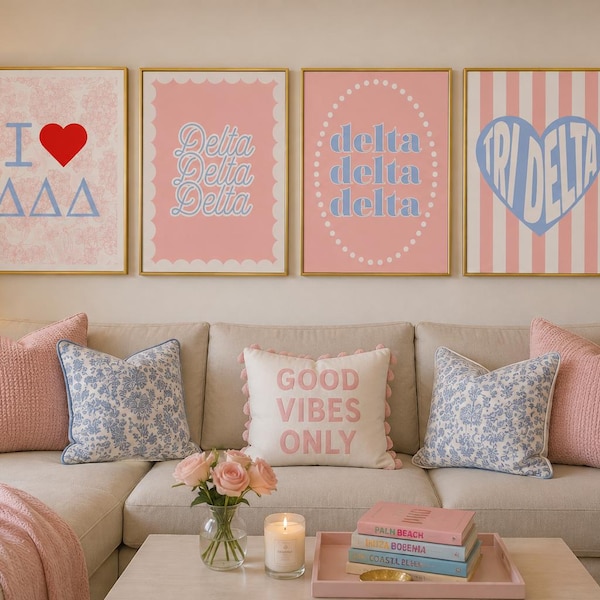 Tri Delta Sorority Pastel Prints Set (Digital Download)