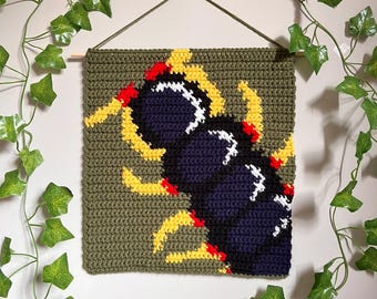 Centipede Bug Crochet Tapestry Pattern. Suitable for beginners