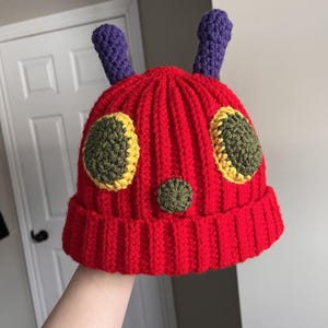 Very Hungry Caterpillar Crochet Hat Pattern, for Teens/Adults, Includes Two Design Options