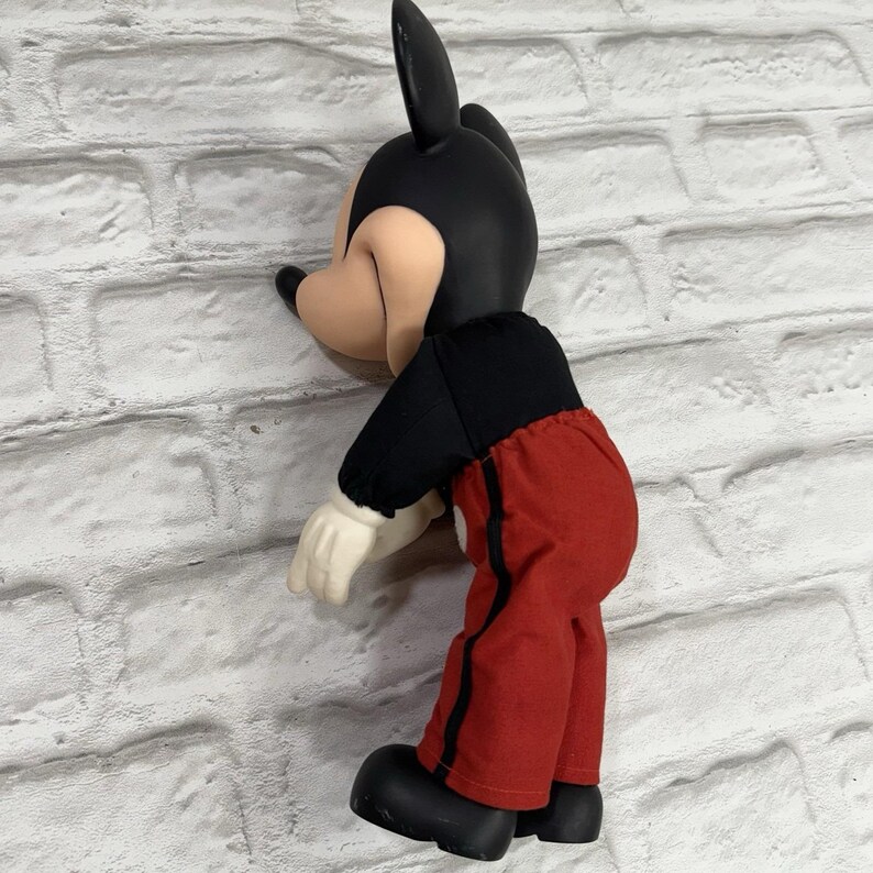 Vintage Disney World MICKEY MOUSE 14" Plush Doll With Vinyl Head 90s Collectible image 5