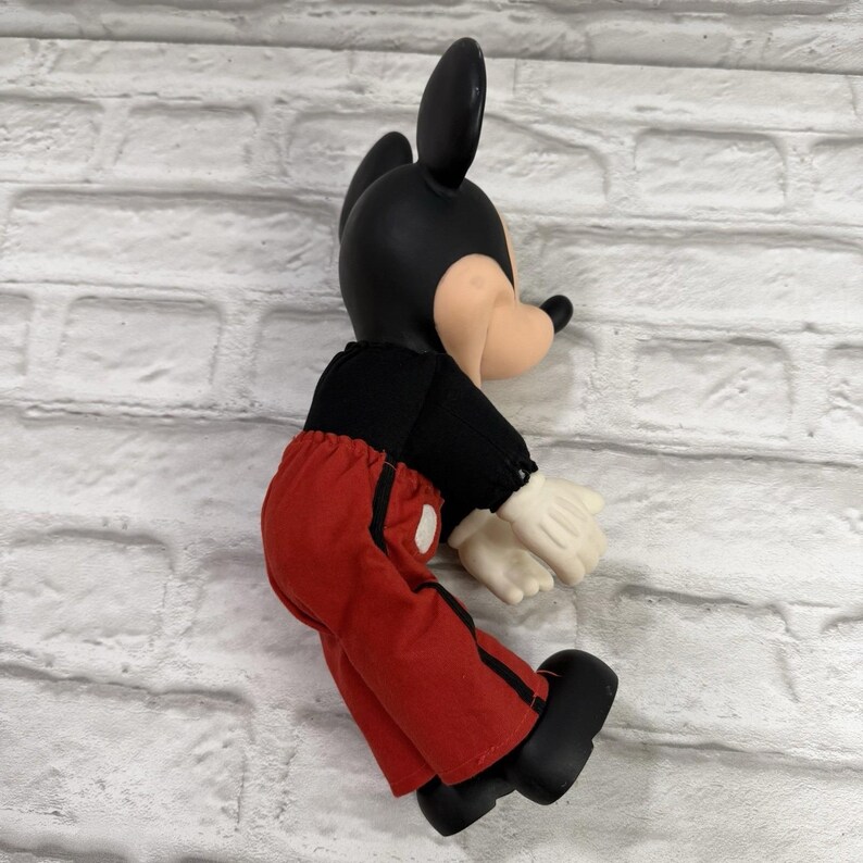 Vintage Disney World MICKEY MOUSE 14" Plush Doll With Vinyl Head 90s Collectible image 6
