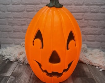 Vtg Halloween Jack O Lantern Blow Mold Light Up Union 22" Don Featherson Pumpkin