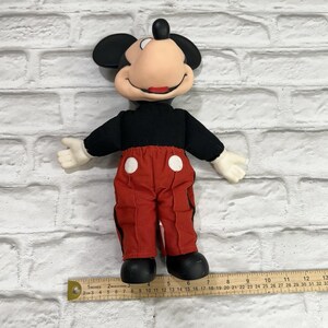 Vintage Disney World MICKEY MOUSE 14" Plush Doll With Vinyl Head 90s Collectible image 11