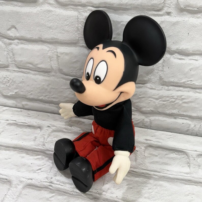 Vintage Disney World MICKEY MOUSE 14" Plush Doll With Vinyl Head 90s Collectible image 13