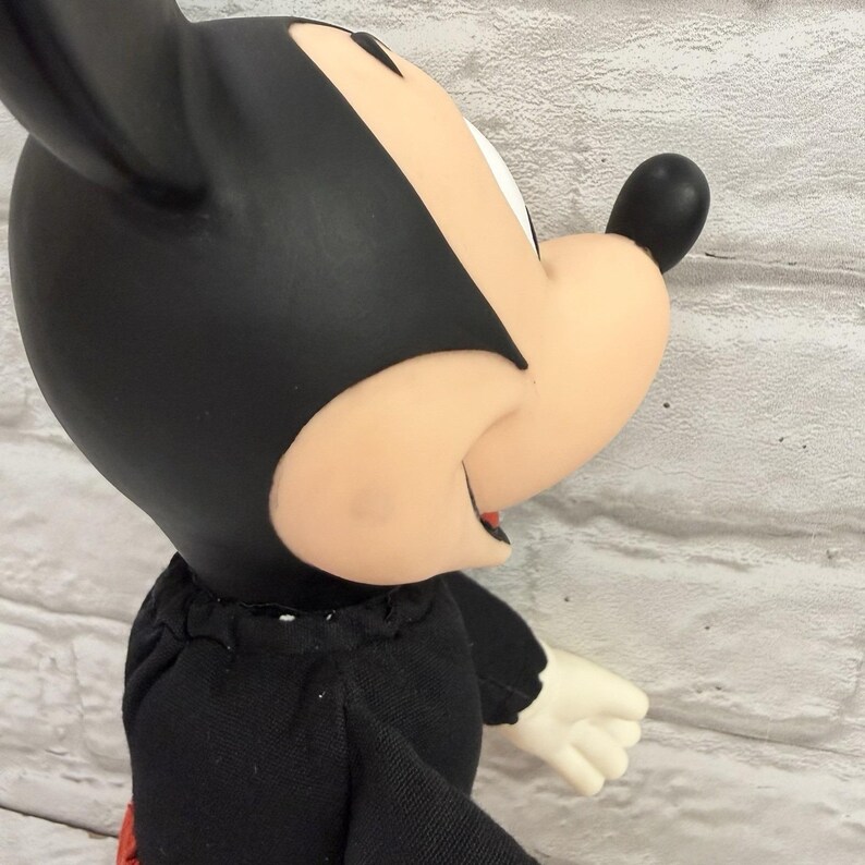 Vintage Disney World MICKEY MOUSE 14" Plush Doll With Vinyl Head 90s Collectible image 7