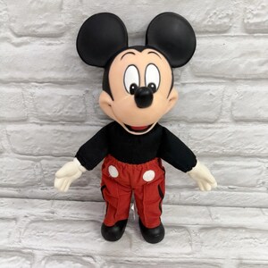 Vintage Disney World MICKEY MOUSE 14" Plush Doll With Vinyl Head 90s Collectible image 2