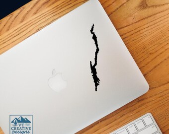 Lake George, NY Vinyl Decal – New York Lake Outline Sticker Decal in Multiple Colors