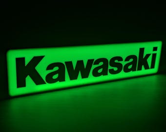 Letreiro luminoso de LED com o logotipo da Kawasaki