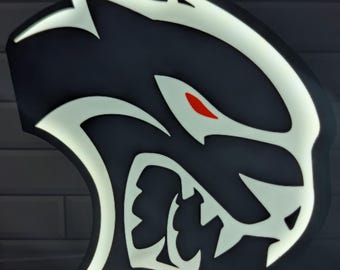 Dodge Hellcat Logo LED-Leuchtkasten Schild