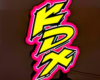 Caixa de luz LED com o logotipo da Kawasaki KDX | Decoração para motocross impressa em 3D