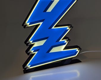 Caixa de luz LED com o logotipo da Yamaha YZ | Decoração de motocross impressa em 3D