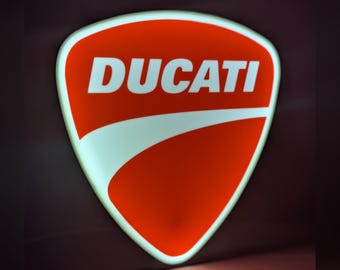 Letreiro luminoso de LED com o logotipo da Ducati