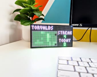 Painel de LED para contribuições do GitGrid no GitHub – Decoração de mesa para desenvolvedores em tempo real