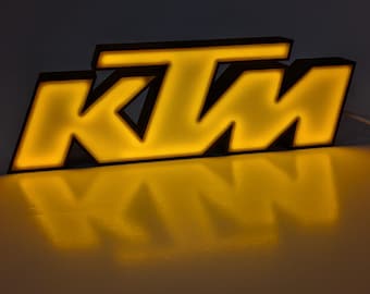 Letreiro luminoso de LED KTM | Decoração para motocicletas