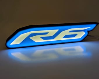 Letreiro luminoso de LED Yamaha R6, decoração para garagem de motocicletas