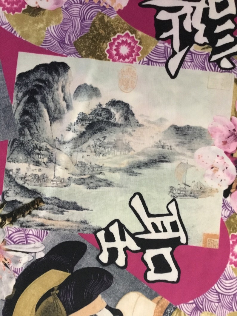 5 Yards Japanese Themed Polyester Stretch Fabric