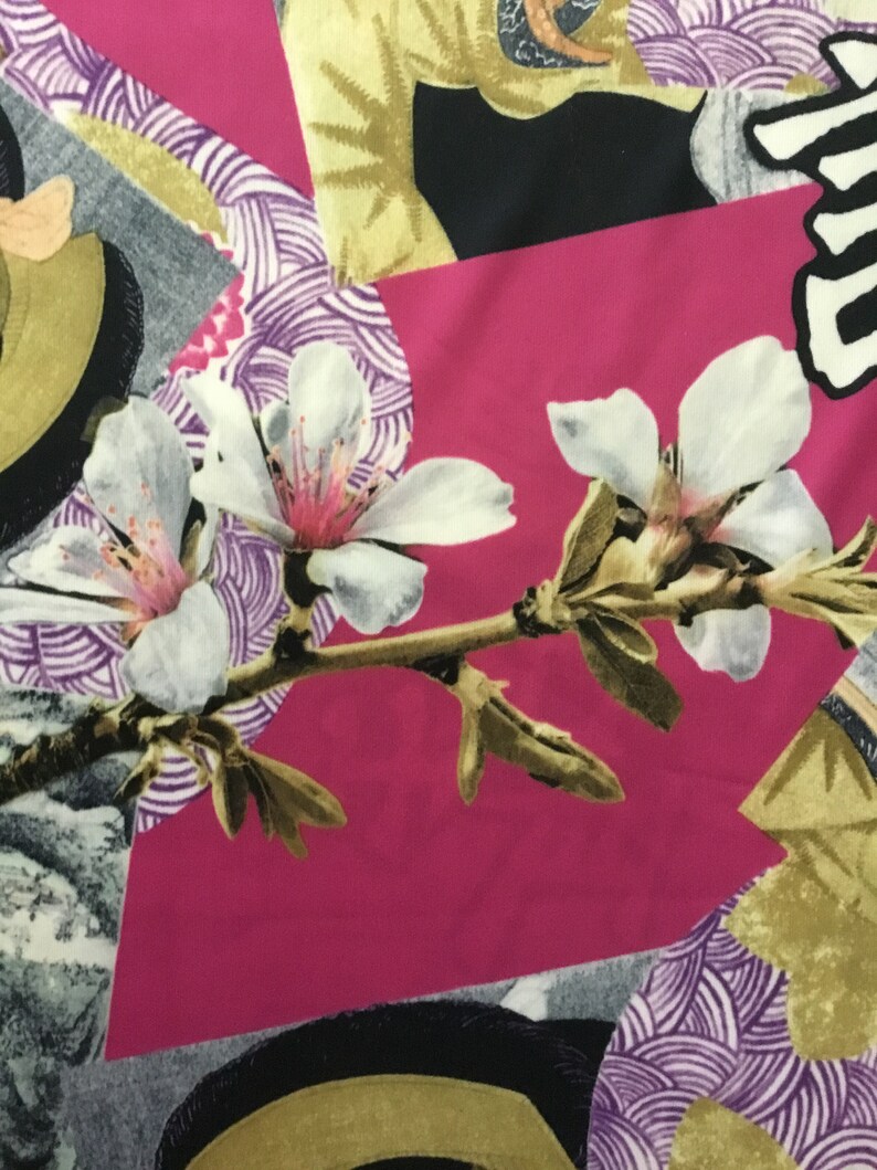5 Yards Japanese Themed Polyester Stretch Fabric