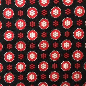 2 Yards - Black / White / Red Allover - Baum Textiles