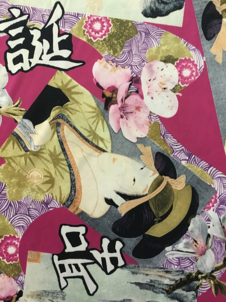 5 Yards Japanese Themed Polyester Stretch Fabric