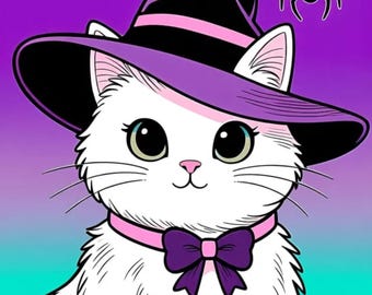 My Witchyween Vol 1 of Printable Pastel Goth Creepy Cute Witchy Halloween Coloring Book | Creepy Cute Digital Download Pages PDF