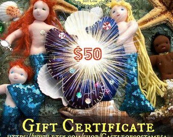 50 Dollars Gift Certificate to Castle of Costa Mesa Etsy Shop only