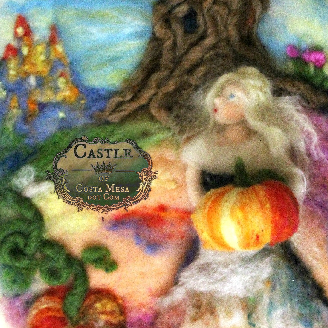 Cinderella Tending Her Pumpkin Garden Wool Picture by Castle Etsy