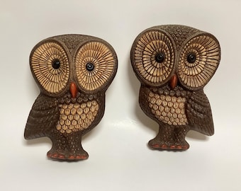 MCM Owl Wall Plaques
