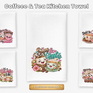 Söt kökshandduk för kaffe och te, rolig diskhandduk i mikrofiber, present till kaffeälskare, present till teälskare, köksinredning