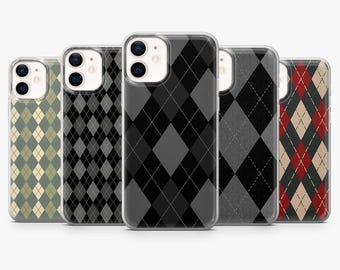 Argyle Phone Case Quilt Cover for iPhone 17Pro, 17e, 16, 15, 14, 13, 12, 11, Samsung S26, S25, S24, S23Fe, A16, A56, Pixel 10, 9Pro, 8A