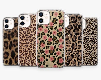 Leopard Print Phone Case Girly Cheetah Cover for iPhone 17Pro, 16, 15, 14, 13, 12, 11, Samsung S26, S25, S24, S23Fe, A16,A56, Pixel 10, 9Pro