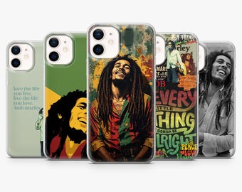 Bob Marley Phone Case Freedom Music Jamaica Cover for iPhone 17Pro, 16, 15, 14, 13, 12, Samsung S26, S25, S24, S23Fe, A16, A56, Pixel 10, 9