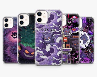 Gengar Phone Case Cartoon Cover for iPhone 17Pro, 17, 16, 15, 14, 13, 12, 11, Samsung S26, S25, S24, S23Fe, S22, A16, A56, Pixel 10, 9Pro, 8