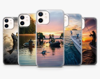 Fish Phone Case Bass Fishing Cover for iPhone 17Pro, 17e, 16, 15, 14, 13, 12, 11, Samsung S26, S25, S24, S23Fe, A16, A56, Pixel 10, 9Pro, 8A