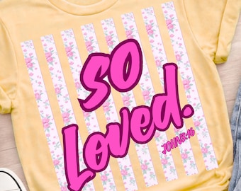 Rayas florales tan amadas Juan 3:16 PNG, diseño cristiano popular de fe primaveral Coquette PNG, caprichoso y delicado PNG, amor como Jesús PNG