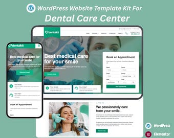 Dental Clinic Website Template, WordPress Elementor Medical Website, Responsive SEO Optimized