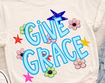 Dar Gracia PNG, Estrellas de Moda Doodle PNG, Diseño Estético Preppy, Amabilidad PNG, Ánimo Popular Femenino PNG, Letras Retro Varsity