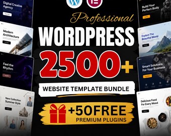 2500+ WordPress Elementor Templates, 50 Free Plugins, Website Kit for Business, Wedding, Portfolio, Ecommerce, Event Planner, Real Estate