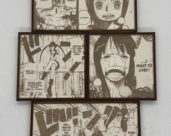 Lot d'aimants Nico Robin - Panneau manga anime en bois 4 pièces